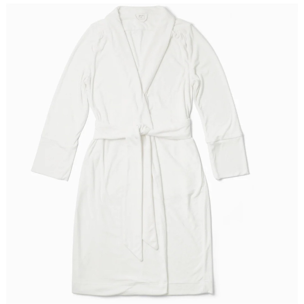 NEW Goumi Kids Mom Cloud Terry Robe XS/S Bamboo Organic Cotton White Pockets
